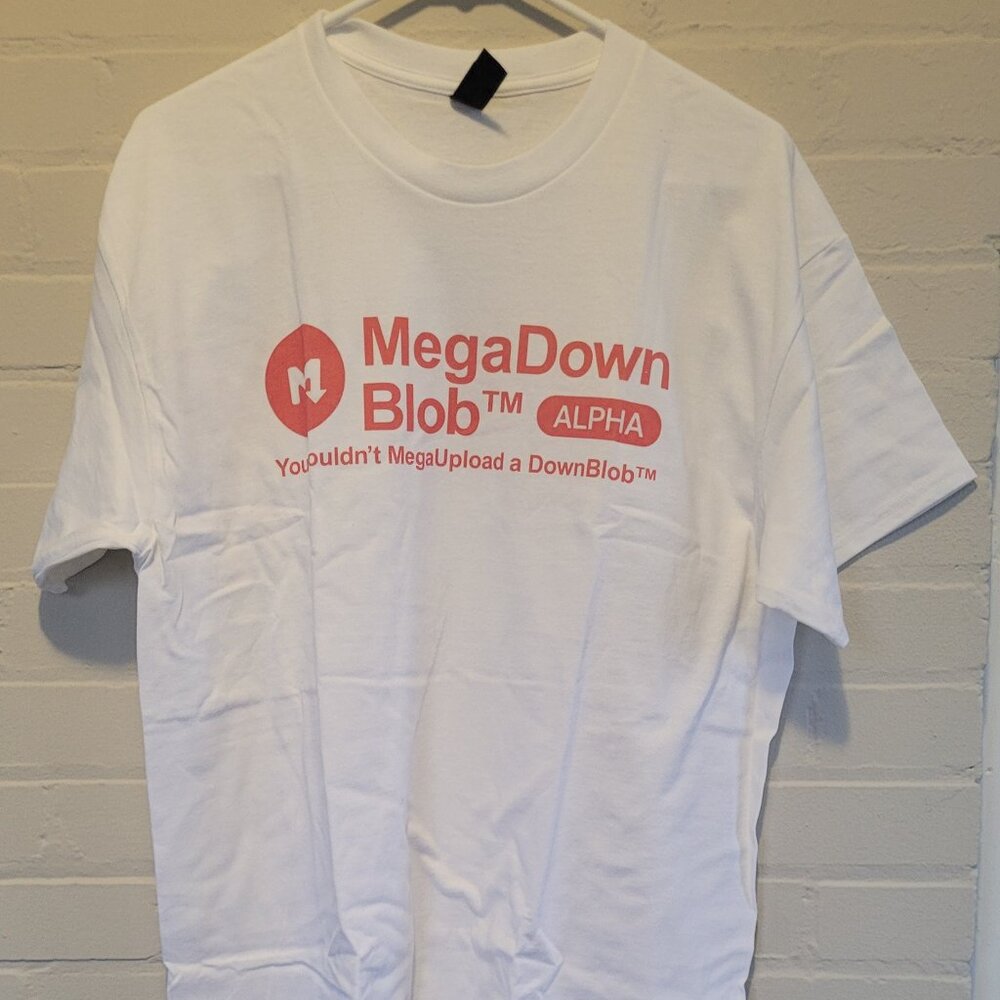 MSCHF MegaDownBlob Alpha T-Shirt Large Drop #119 UpBlob MegaUpload Parody Rare